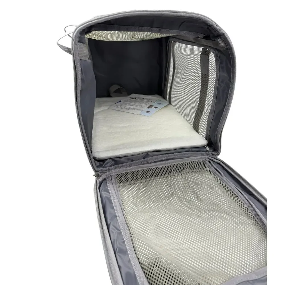 New Collapsing Cat Carrier for Large Cats Gray with shoulder strap